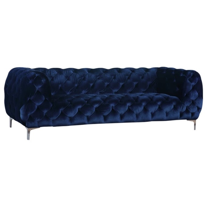 Design Edge Yass  Navy Velvet Sofa DE-21992734