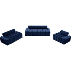 Meridian Furniture Melody Navy Velvet 3pc Living Room Set