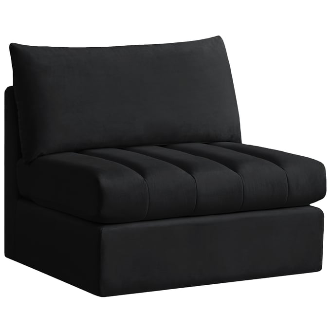 Meridian Furniture Jacob Black Velvet Armless Chair MRD-649BLACK-ARMLESS