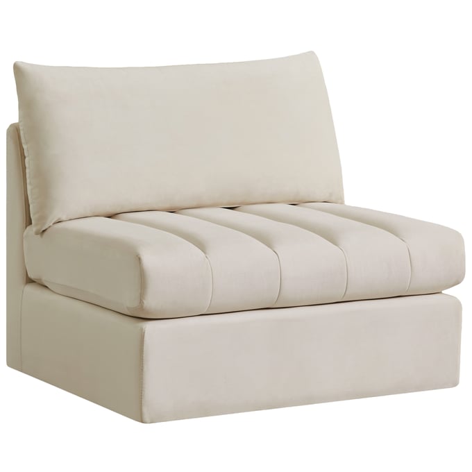 Meridian Furniture Jacob Cream Velvet Armless Chair MRD-649CREAM-ARMLESS