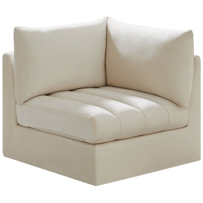 Meridian Furniture Jacob Cream Velvet Corner Chair MRD-649CREAM-CORNER