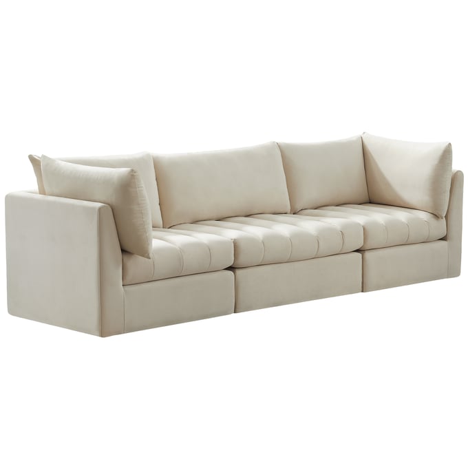 Meridian Furniture Jacob Cream Velvet Modular Sofa MRD-649CREAM-S103