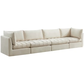 Meridian Furniture Jacob Cream Velvet Modular 4pc Sofa