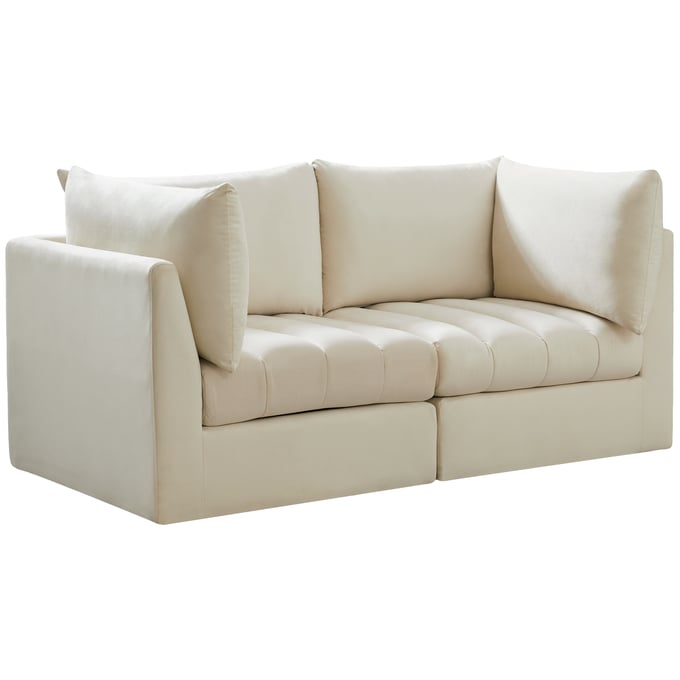 Meridian Furniture Jacob Cream Velvet Sofa MRD-649CREAM-S66