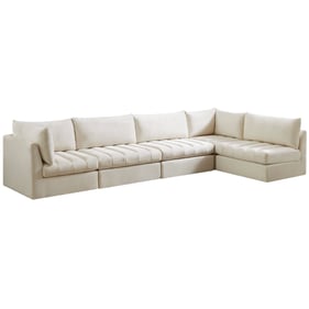 Meridian Furniture Jacob Cream Velvet 5pc Modular Sectional