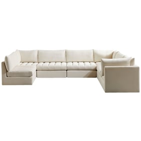 Meridian Furniture Jacob Cream Velvet 7pc Modular Sectional