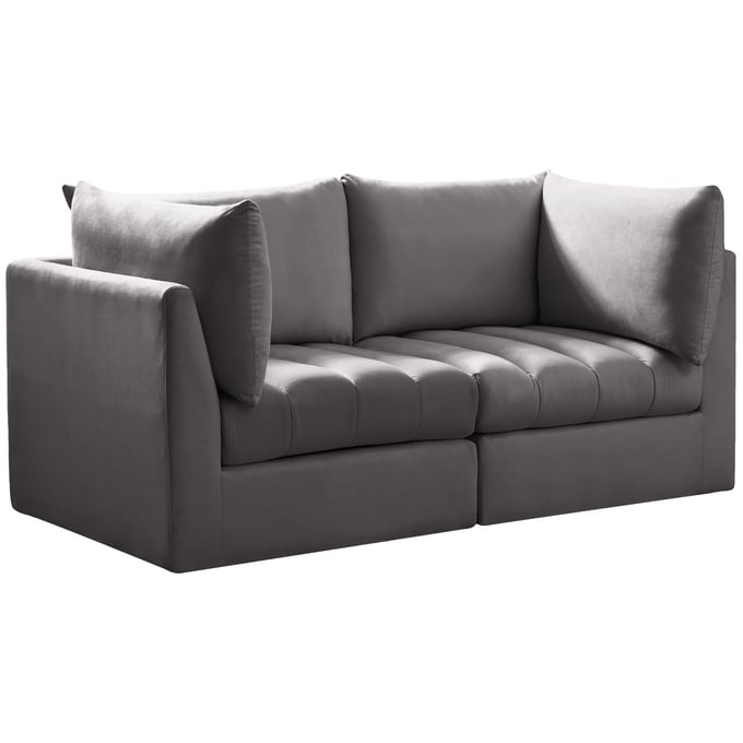 Meridian Furniture Jacob Grey Velvet Sofa MRD-649GREY-S66