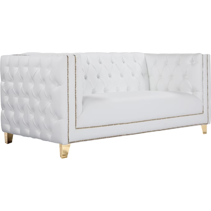 Meridian Furniture Michelle White Vegan Leather Loveseat MRD-651WHITE-L