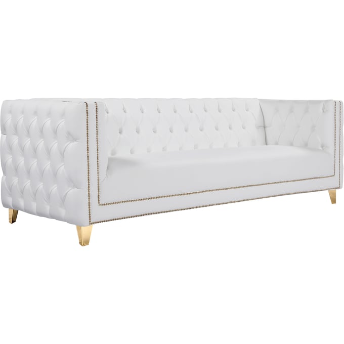 Meridian Furniture Michelle White Vegan Leather Sofa MRD-651WHITE-S