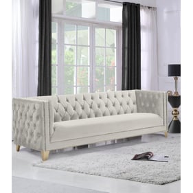 Meridian Furniture Michelle White Vegan Leather Sofa