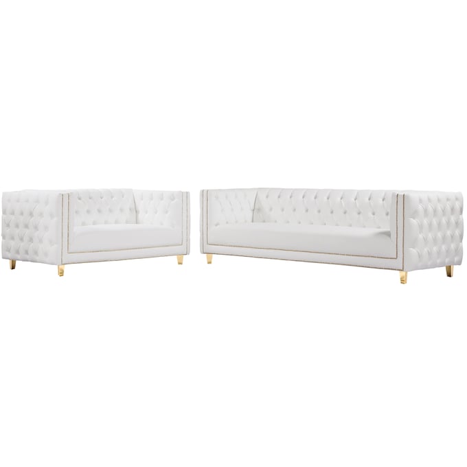 Meridian Furniture Michelle White 2pc Living Room Set MRD-651-LR-S2