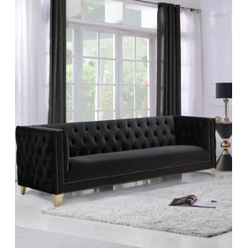 Meridian Furniture Michelle Black Velvet Sofa