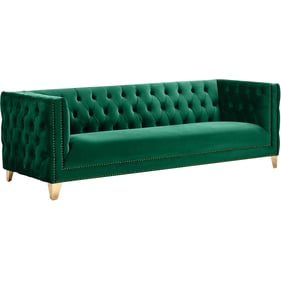 Meridian Furniture Michelle Green Velvet Sofa