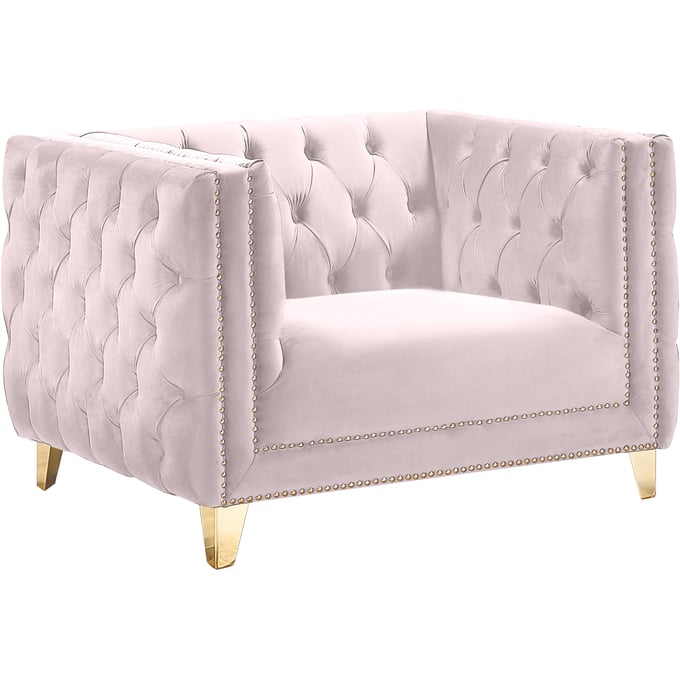 Meridian Furniture Michelle Pink Velvet Chair MRD-652PINK-C