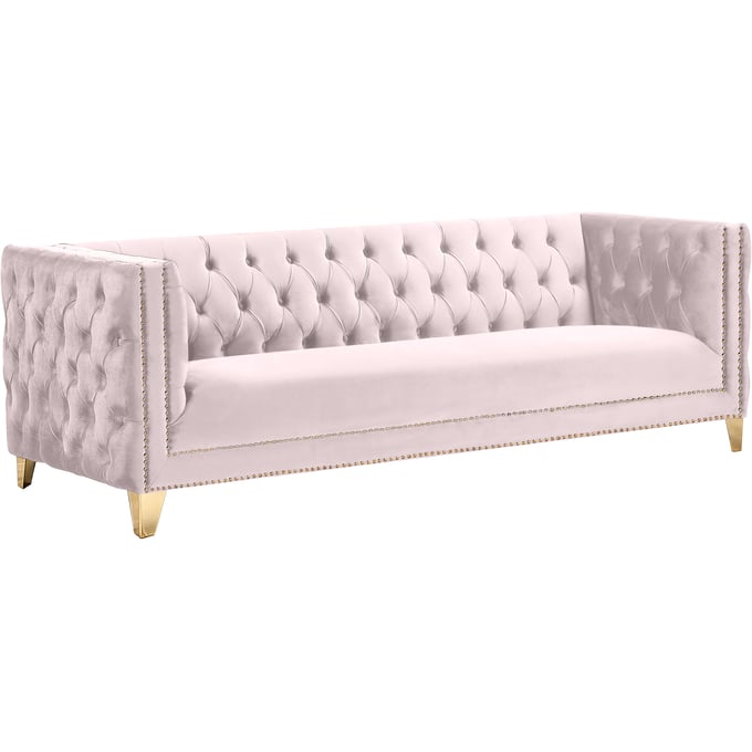 Meridian Furniture Michelle Pink Velvet Sofa MRD-652PINK-S