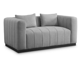 Meridian Furniture Lucia Grey Linen Textured Fabric Loveseat