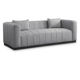 Meridian Furniture Lucia Grey Linen Textured Fabric Sofa