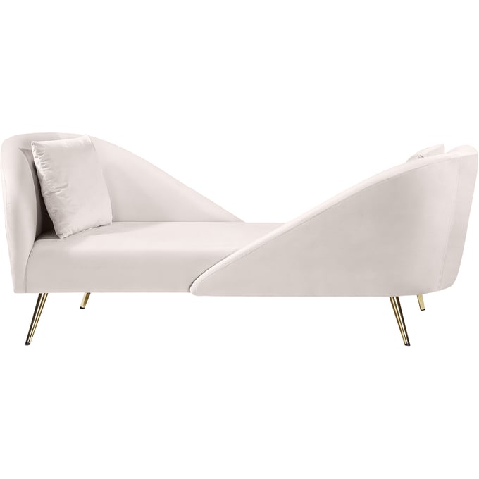 Meridian Furniture Nolan Cream Velvet Chaise MRD-656CREAM-CHAISE