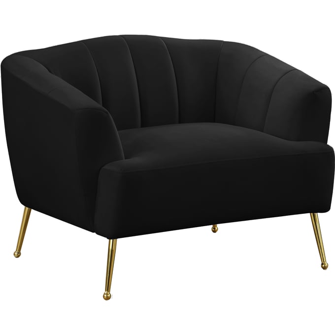 Meridian Furniture Tori Black Velvet Chair MRD-657BLACK-C