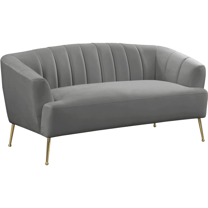 Meridian Furniture Tori Grey Velvet Loveseat MRD-657GREY-L