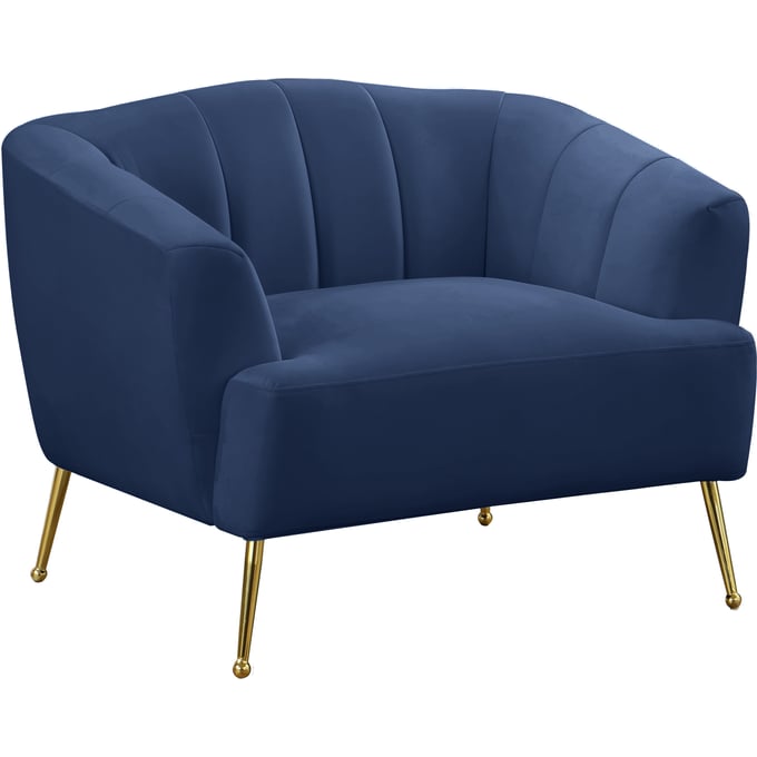 Meridian Furniture Tori Navy Velvet Chair MRD-657NAVY-C