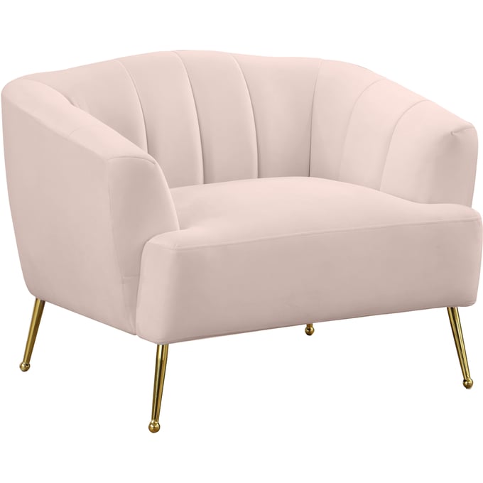 Meridian Furniture Tori Pink Velvet Chair MRD-657PINK-C