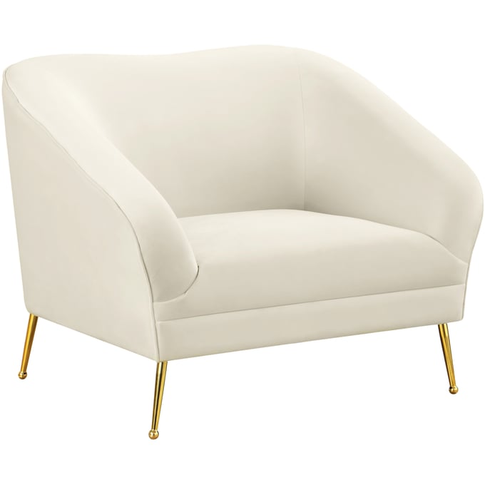 Meridian Furniture Hermosa Cream Velvet Chair MRD-658CREAM-C