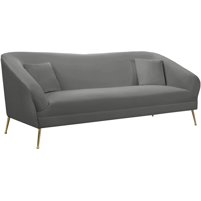 Meridian Furniture Hermosa Grey Velvet Sofa MRD-658GREY-S