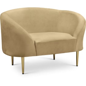 Meridian Furniture Ritz Camel Velvet Gold Chair