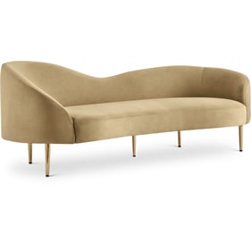 Meridian Furniture Ritz Camel Velvet Gold Sofa