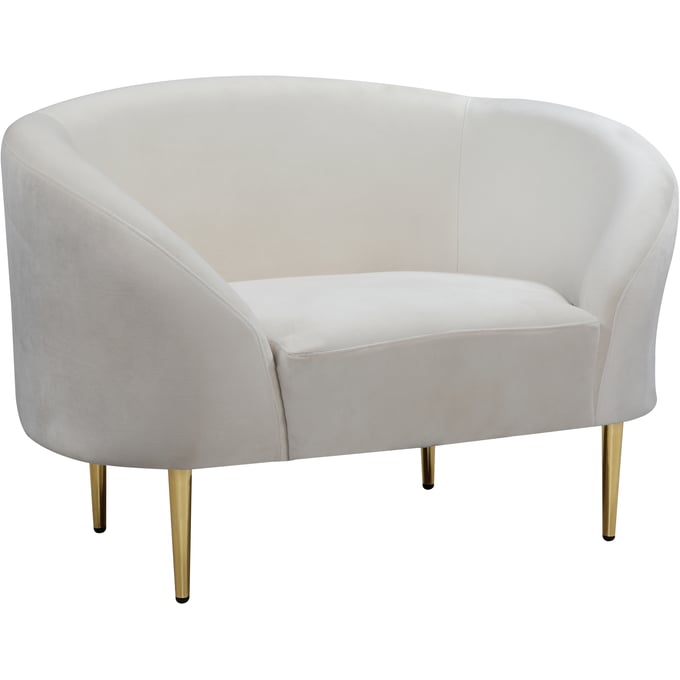 Design Edge Cashmere  Cream Velvet Chair DE-23272219