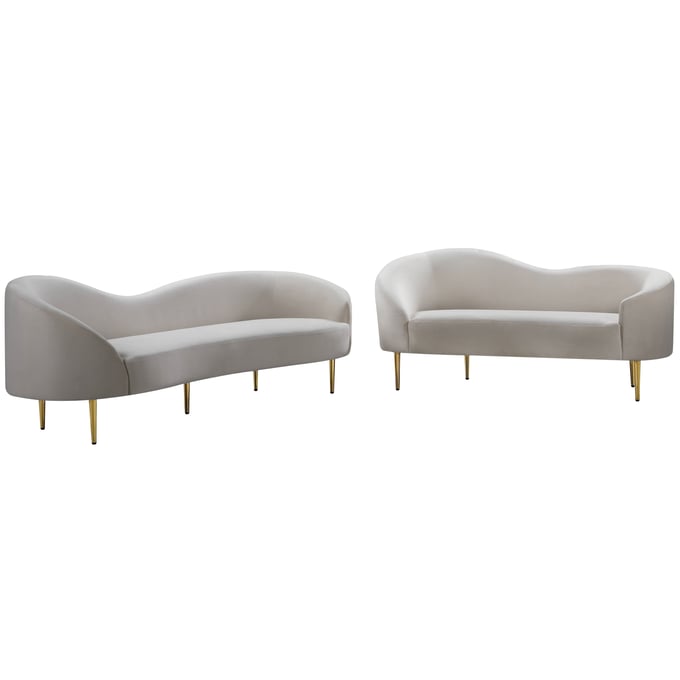 Meridian Furniture Ritz Cream 2pc Living Room Set MRD-659-Cream-LR-S2