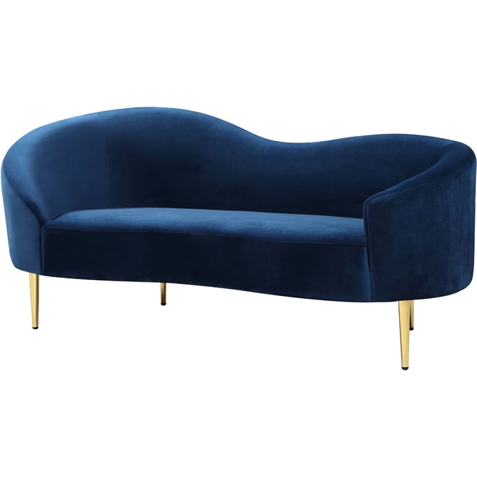 Meridian Furniture Ritz Navy Velvet Loveseat MRD-659NAVY-L