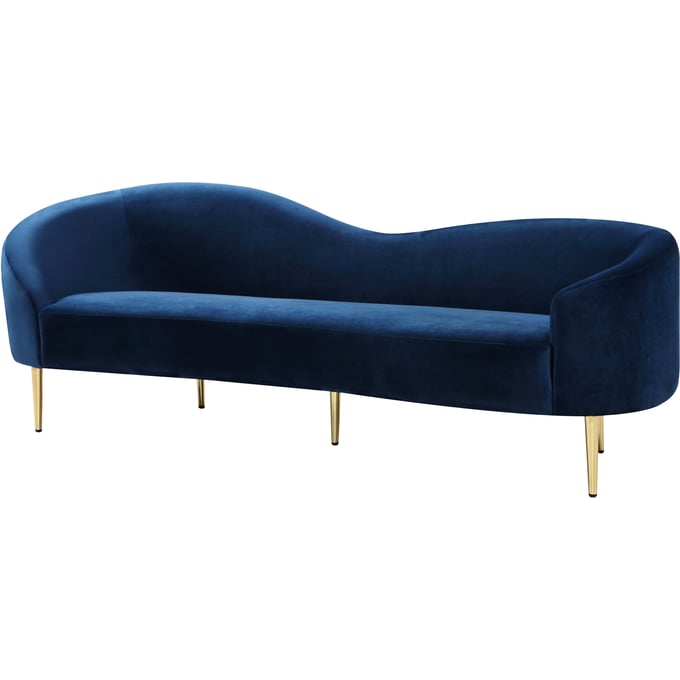 Design Edge Cashmere  Navy Velvet Sofa DE-23272339