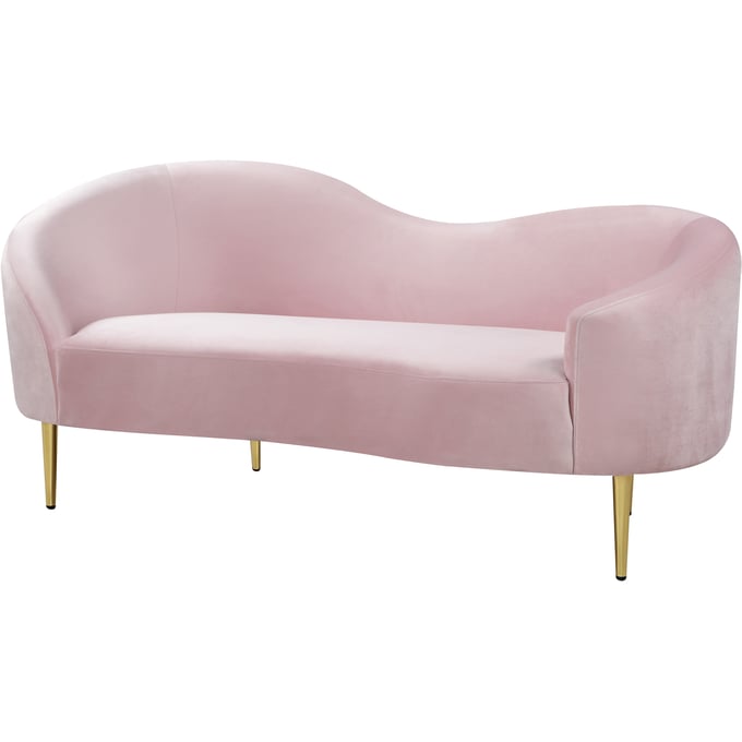 Design Edge Cashmere  Pink Velvet Loveseat DE-23272299