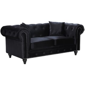 Design Edge Moulamein  Black Velvet Loveseat