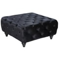 Moulamein Black Velvet Ottoman