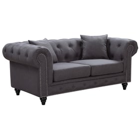 Meridian Furniture Chesterfield Grey Linen Loveseat