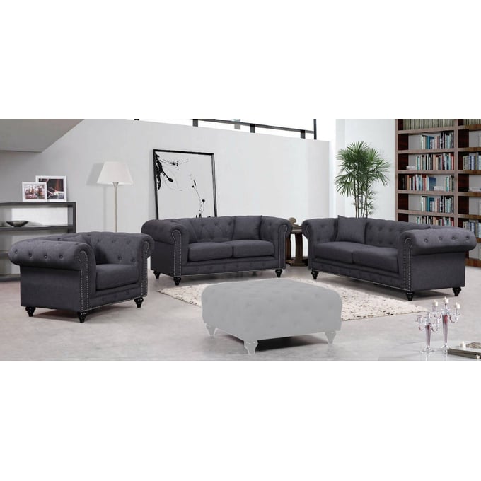 Design Edge Moulamein  Grey 3pc Living Room Set DE-21994161