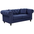 Moulamein Navy Linen Loveseat