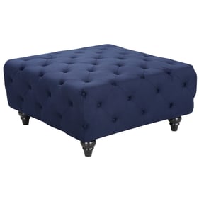 Design Edge Moulamein  Navy Linen Ottoman