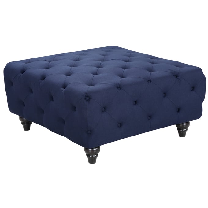 Design Edge Moulamein  Navy Linen Ottoman DE-21994051