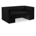 Henson Black Velvet Loveseat