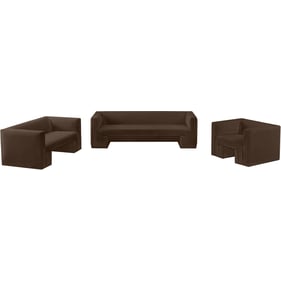 Meridian Furniture Henson Brown Velvet 3pc Living Room Set