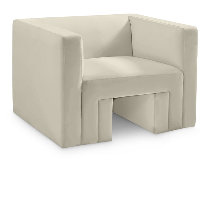 Meridian Furniture Henson Cream Velvet Chair MRD-665CREAM-C