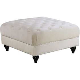 Meridian Furniture Sabrina Cream Velvet Ottoman