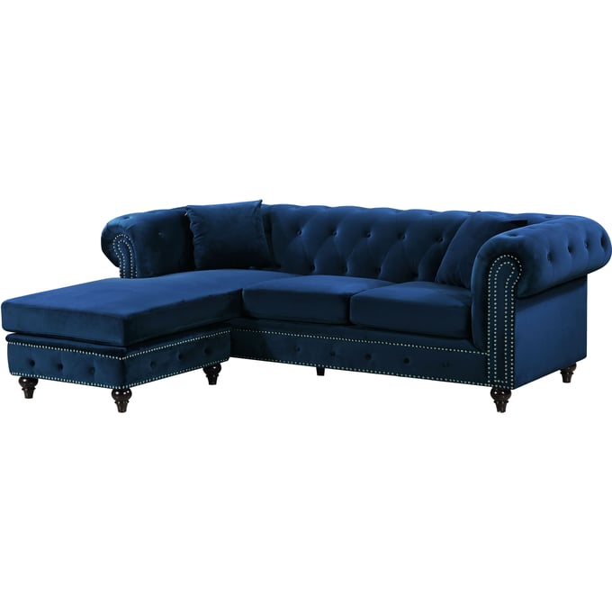 Design Edge Clifton  Navy 2pc Sectional with Ottoman DE-22250714