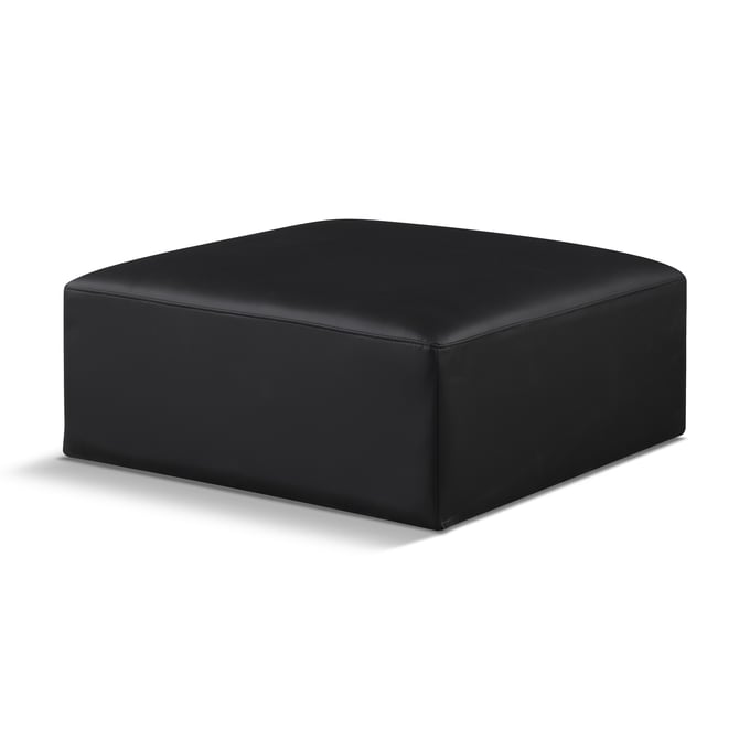 Meridian Furniture Cube Black Vegan Leather Ottoman MRD-668BLACK-OTT