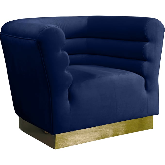 Meridian Furniture Bellini Navy Velvet Chair MRD-669NAVY-C