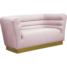 Meridian Furniture Bellini Pink Velvet Loveseat